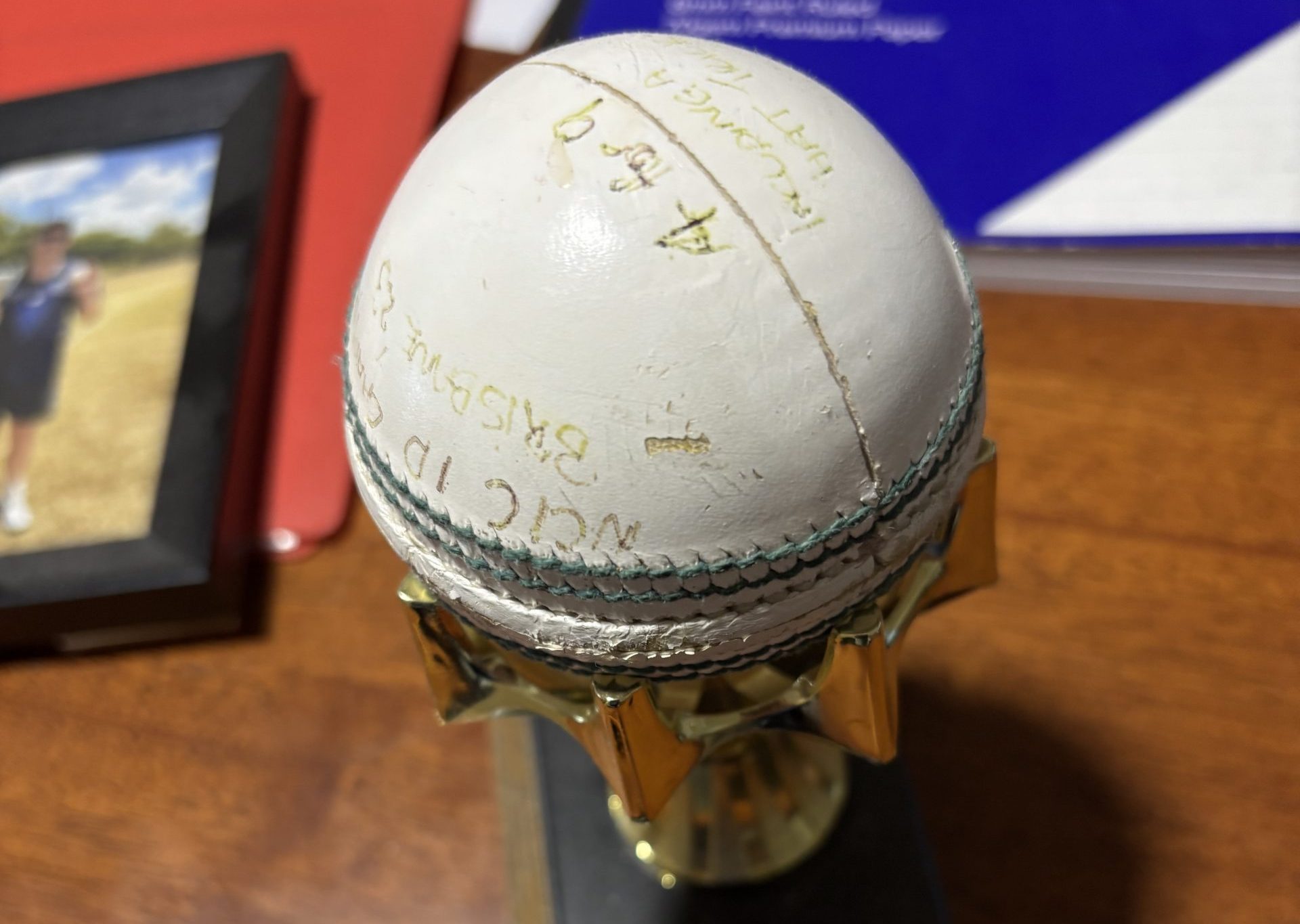 Michael Ford Cricket ball from hatrick for Victoria
