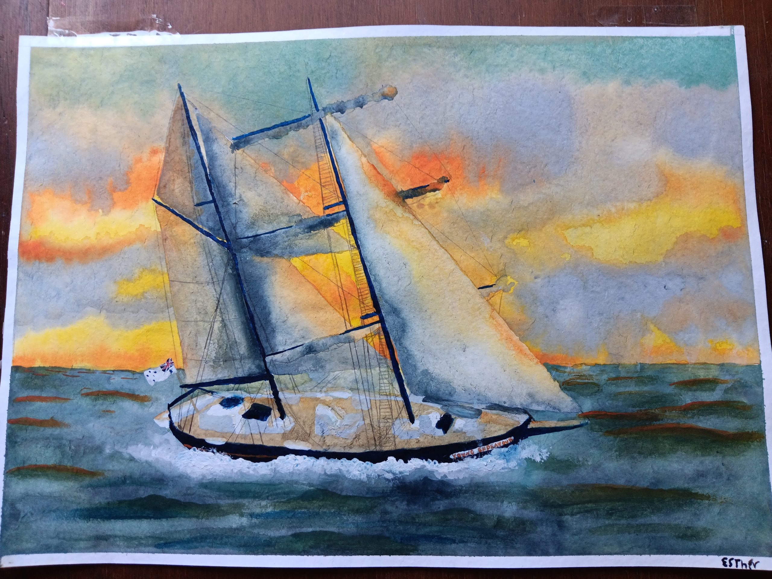 NDIS client Esther Parfett Young Endeavour Watercolour